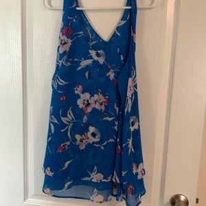 Blue floral tank top